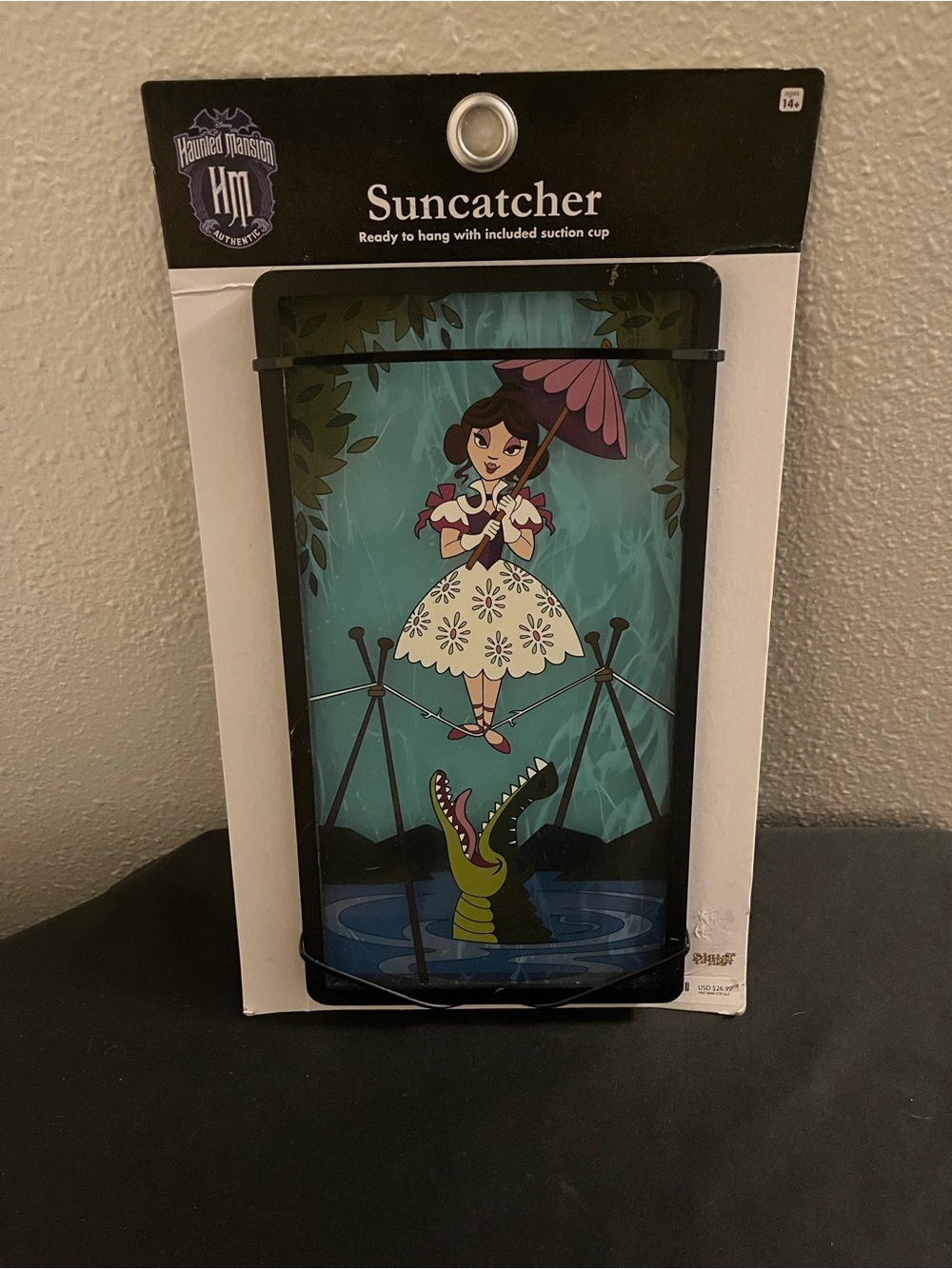 BNWT Disney Haunted Mansion Suncatcher Wall Art - Teal & Pink